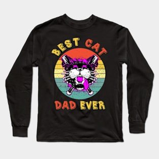 Best Cat Dad Ever Vintage Long Sleeve T-Shirt